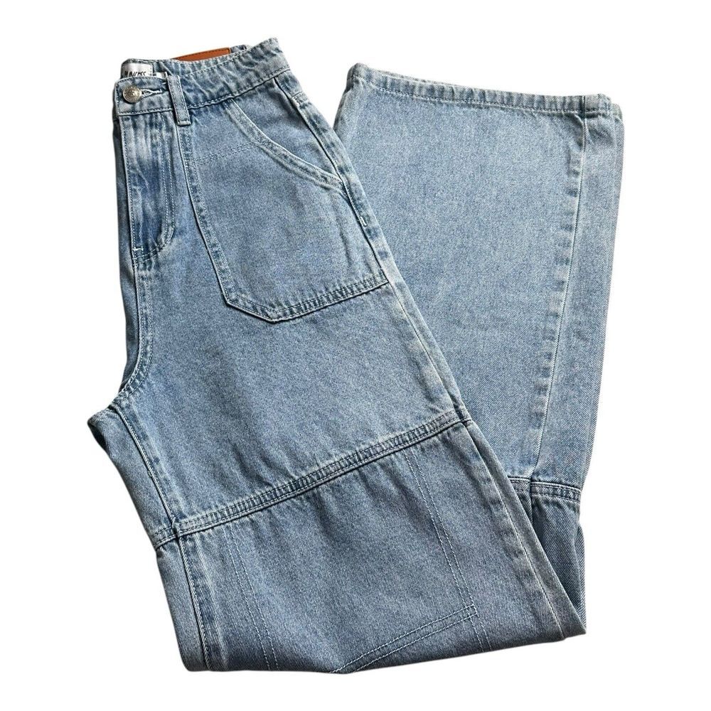 Princess Polly Xx Baggy Wide Leg High Rise Light Blue Jeans- Size 2- Good Condi
